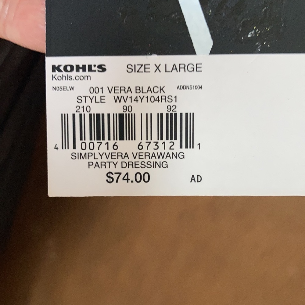 Relist Simply Vera Vera wang pleated bottom fit & flare black dress XL - Picture 7 of 16